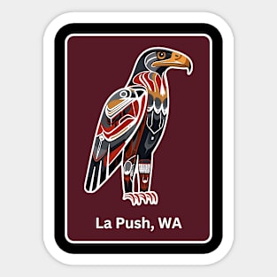 La Push Washington Native American Indian American Red Background Eagle Hawk Haida Sticker